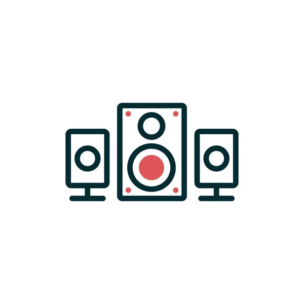 Musica Web Icon Design Semplice Relatore — Vettoriale Stock