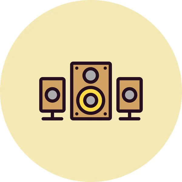 Music Web Icon Simple Design Speaker —  Vetores de Stock