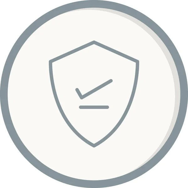 Shield Web Icon Simple Illustration Verify — 图库矢量图片