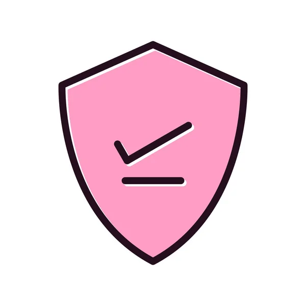 Shield Web Icon Simple Illustration Verify — Stockvector