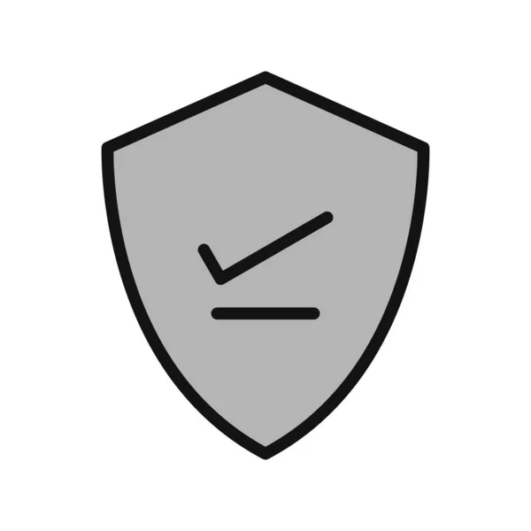 Shield Web Icon Simple Illustration Verify — 图库矢量图片