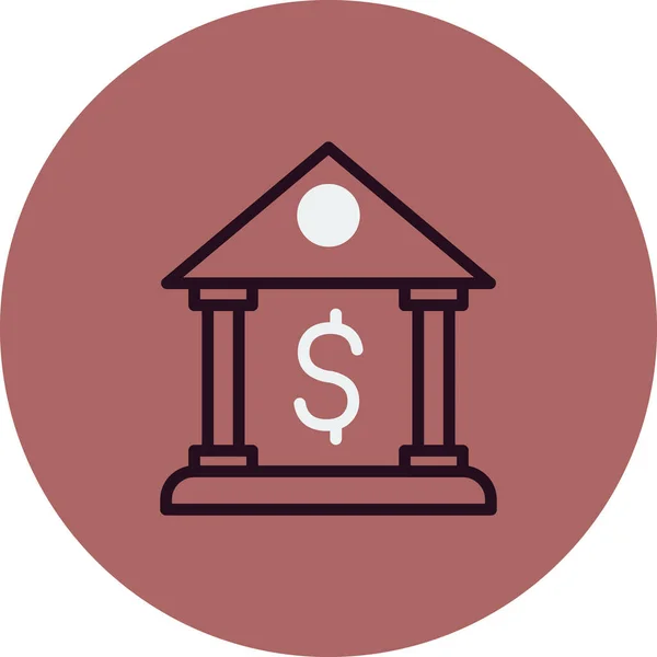 Ikona Budynku Banku Ilustracja Wektora — Wektor stockowy