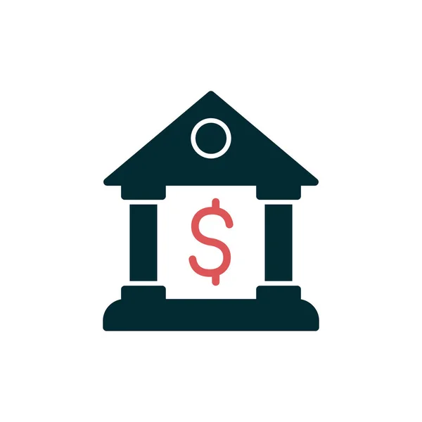 Ikona Budynku Banku Ilustracja Wektora — Wektor stockowy