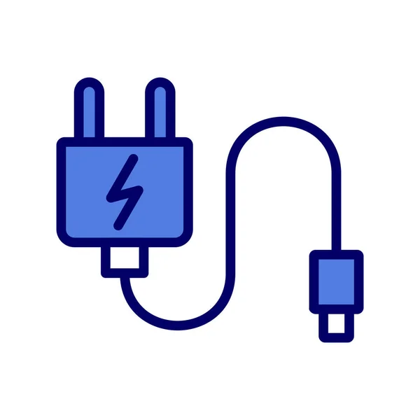 Ikona Tenké Čáry Zástrčky Nabíječka — Stockový vektor