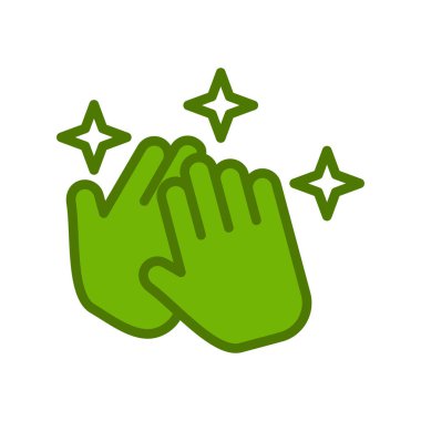 Yıldız ikonuyla el ele tutuşmak. vektör illüstrasyonu