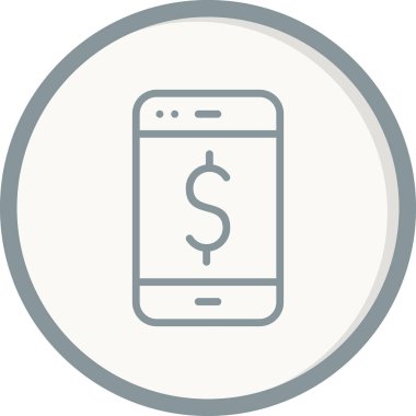 Cep telefonu simgesi, düz vektör çizimi