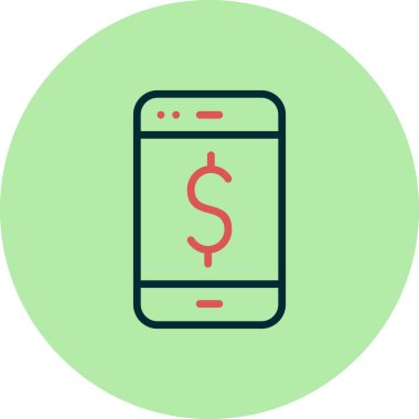 Cep telefonu simgesi, düz vektör çizimi