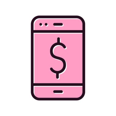 Cep telefonu simgesi, düz vektör çizimi