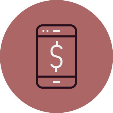 Cep telefonu simgesi, düz vektör çizimi