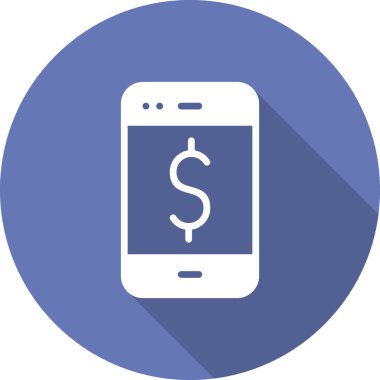 Cep telefonu simgesi, düz vektör çizimi