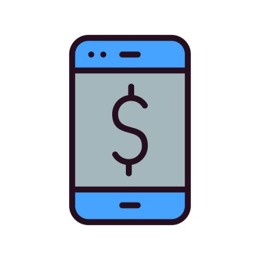 Cep telefonu simgesi, düz vektör çizimi