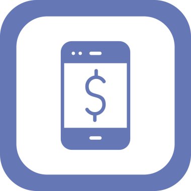 Cep telefonu simgesi, düz vektör çizimi