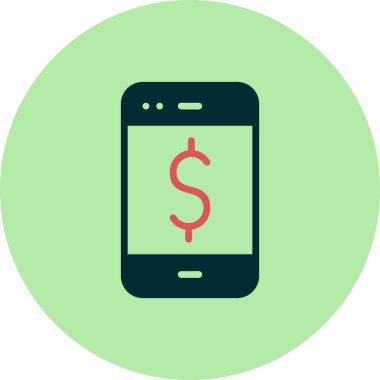 Cep telefonu simgesi, düz vektör çizimi