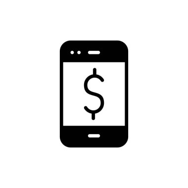 Cep telefonu simgesi, düz vektör çizimi