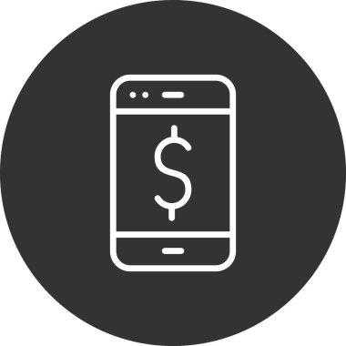 Cep telefonu simgesi, düz vektör çizimi