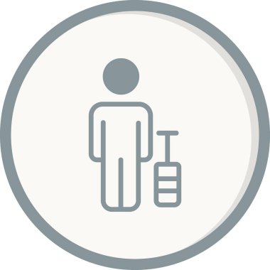 Yolcu. Web simgesi basit illüstrasyon
