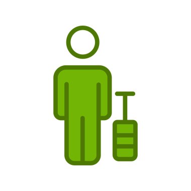 Yolcu. Web simgesi basit illüstrasyon