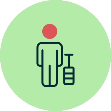 Yolcu. Web simgesi basit illüstrasyon