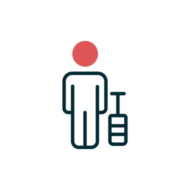 Yolcu. Web simgesi basit illüstrasyon