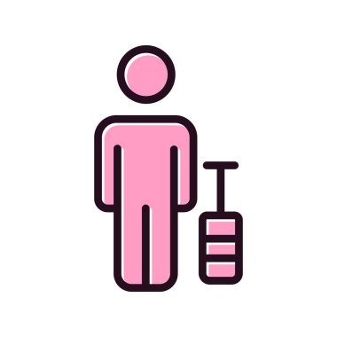 Yolcu. Web simgesi basit illüstrasyon