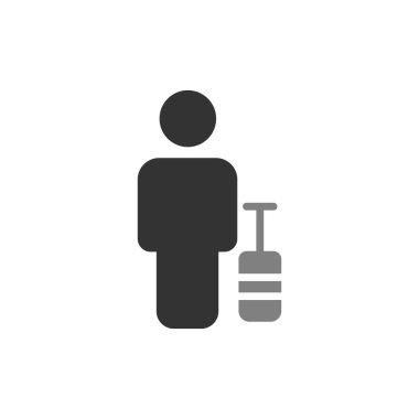 Yolcu. Web simgesi basit illüstrasyon