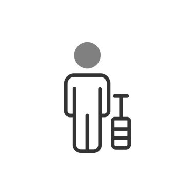 Yolcu. Web simgesi basit illüstrasyon