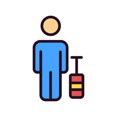 Yolcu. Web simgesi basit illüstrasyon