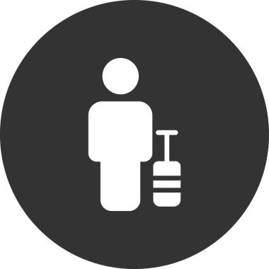 Yolcu. Web simgesi basit illüstrasyon