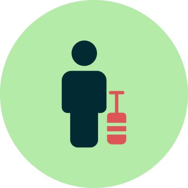 Yolcu. Web simgesi basit illüstrasyon