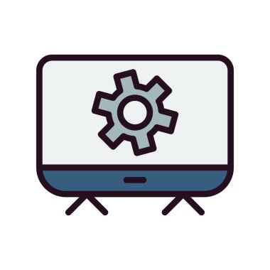 vektör simgesi modern basit ve temiz dişli ayarlanıyor