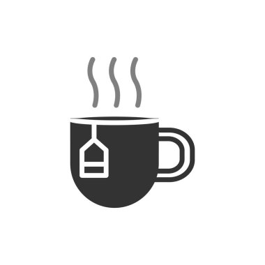 çay fincanı simgesi, vektör illüstrasyonu 