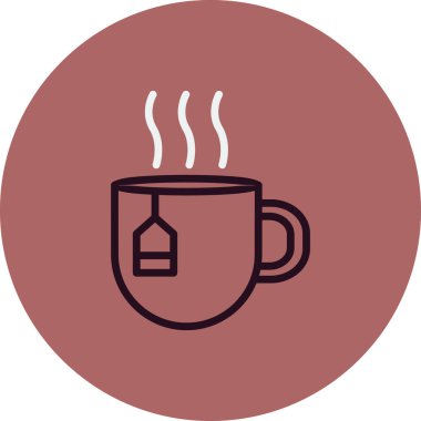 çay fincanı simgesi, vektör illüstrasyonu 