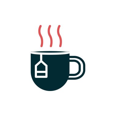 çay fincanı simgesi, vektör illüstrasyonu 