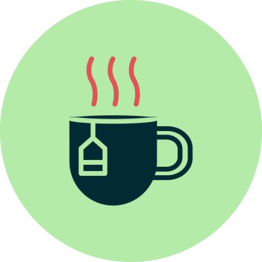 çay fincanı simgesi, vektör illüstrasyonu 