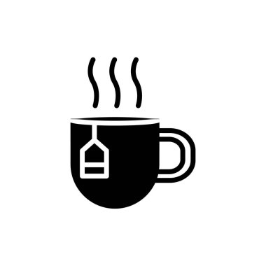 çay fincanı simgesi, vektör illüstrasyonu 