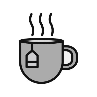 çay fincanı simgesi, vektör illüstrasyonu 