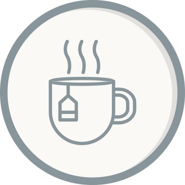 çay fincanı simgesi, vektör illüstrasyonu 