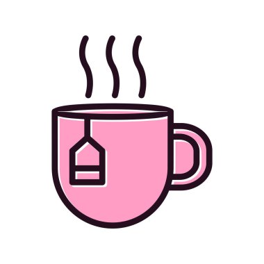 çay fincanı simgesi, vektör illüstrasyonu 