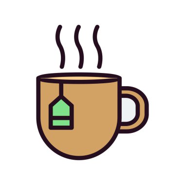 çay fincanı simgesi, vektör illüstrasyonu 