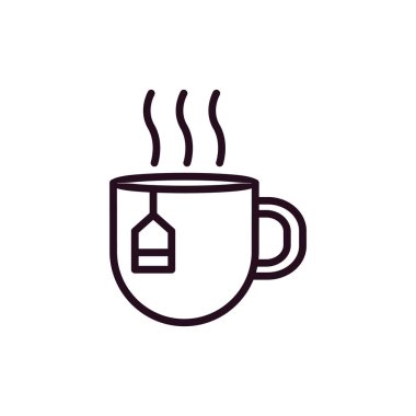 çay fincanı simgesi, vektör illüstrasyonu 