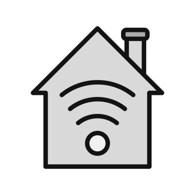 Evdeki WI-FI bağlantısı, modern vektör simgesi 