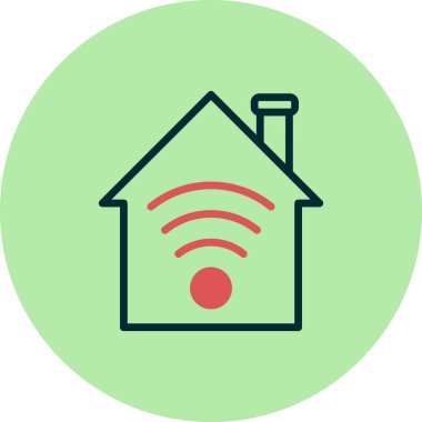 Evdeki WI-FI bağlantısı, modern vektör simgesi 