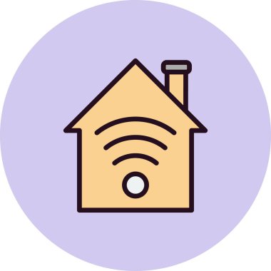 Evdeki WI-FI bağlantısı, modern vektör simgesi 