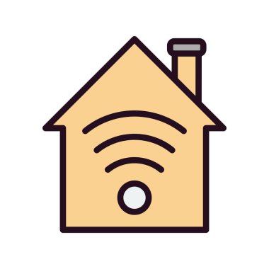 Evdeki WI-FI bağlantısı, modern vektör simgesi 