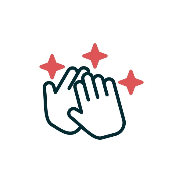 Mano Con Icono Estrella Estilo Moda Fondo Aislado — Vector de stock