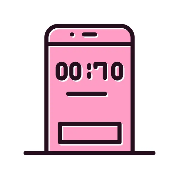 Mobile Phone Timer Web Icon Simple Illustration — Stock Vector