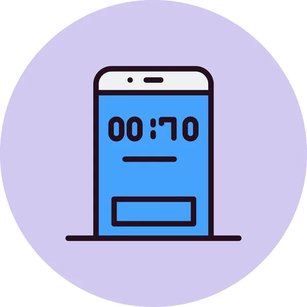 Mobiele Telefoon Met Timer Web Icoon Eenvoudige Illustratie — Stockvector