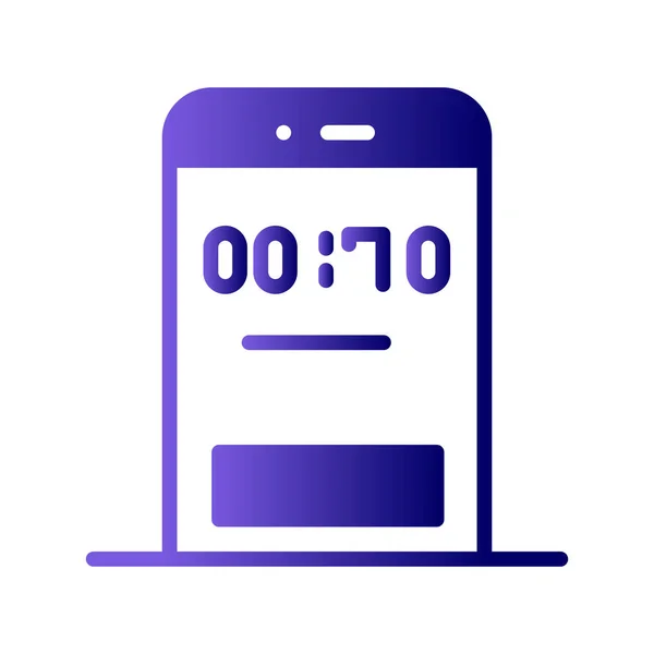 Mobiele Telefoon Met Timer Web Icoon Eenvoudige Illustratie — Stockvector