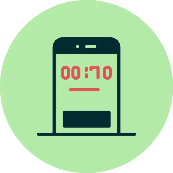 Mobiele Telefoon Met Timer Web Icoon Eenvoudige Illustratie — Stockvector
