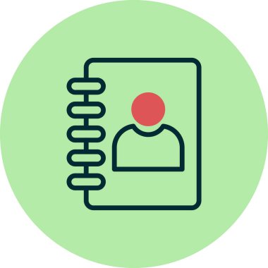 Adres defteri simgesi, vektör illüstrasyonu